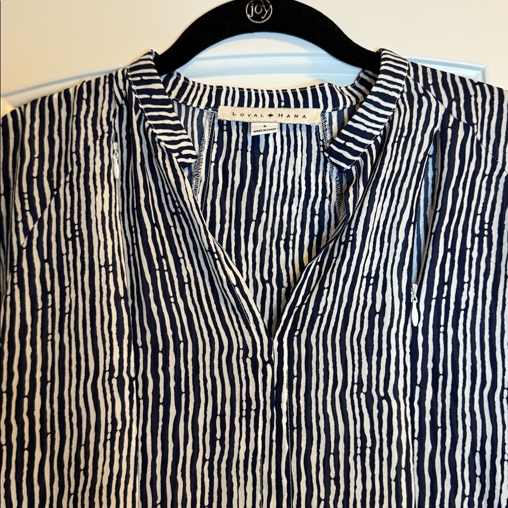 Loyal Hana Cybelle Nursing Striped Navy and White Women's Dress - Picture 4 of 5